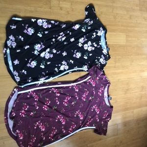 2 black and dark red dress both M